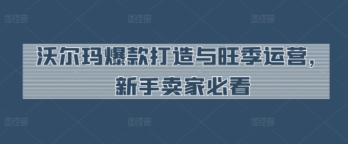 沃尔玛爆款打造与旺季运营,新手卖家必看-最全资源库