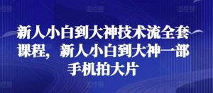 新人小白到大神技术流全套课程,新人小白到大神一部手机拍大片-最全资源库
