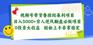 视频号带货鲁班经暴利项目,穷人逆风翻盘必做项目,0投资大收益轻松上手非常稳定【揭秘】-最全资源库