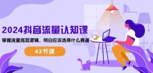 2024抖音流量认知课：掌握流量底层逻辑，明白应该选择什么赛道 (43节课)-最全资源库
