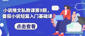 小说推文私教课第9期，番茄小说短篇入门基础课-最全资源库