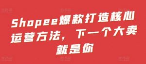 Shopee爆款打造核心运营方法，下一个大卖就是你-最全资源库