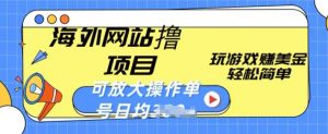 海外网站撸金项目,玩游戏赚美金,轻松简单可放大操作,单号每天均一两张【揭秘】-最全资源库