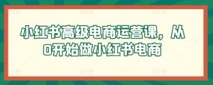 小红书高级电商运营课,从0开始做小红书电商-最全资源库