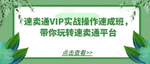 速卖通VIP实战操作速成班，带你玩转速卖通平台-最全资源库