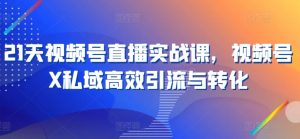 21天视频号直播实战课，视频号X私域高效引流与转化-最全资源库
