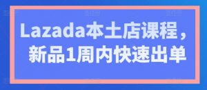 Lazada本土店课程，新品1周内快速出单-最全资源库
