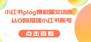 小红书plog爆款图文训练，从0到1搭建小红书账号-最全资源库