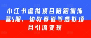 小红书虚拟项目陪跑训练营5期，幼教赛道等虚拟项目引流变现-最全资源库