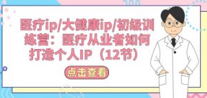 医疗ip/大健康ip/初级训练营:医疗从业者如何打造个人IP(12节)-最全资源库