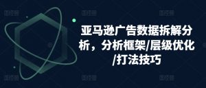 亚马逊广告数据拆解分析,分析框架/层级优化/打法技巧-最全资源库