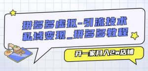 拼多多虚拟-引流技术与私域变现_拼多多教程：开一家月入2w店铺-最全资源库