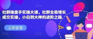 社群操盘手实操大课，社群全局增长成交实操，小白到大神的进阶之路-最全资源库