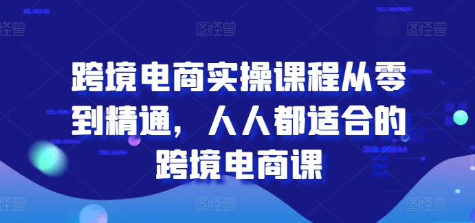 跨境电商实操课程从零到精通,人人都适合的跨境电商课-最全资源库