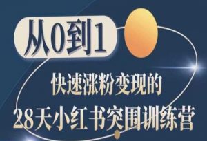 28天小红书突围训练营，从0到1快速涨粉变现-最全资源库
