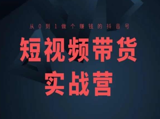 短视频带货实战营(高阶课)，从0到1做个赚钱的抖音号-最全资源库