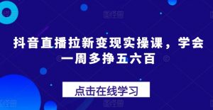 抖音直播拉新变现实操课，学会一周多挣五六百-最全资源库