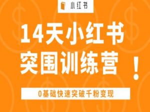 14天小红书突围训练营 ,0基础快速突破千粉变现-最全资源库