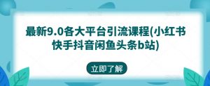 最新9.0各大平台引流课程(小红书快手抖音闲鱼头条b站)-最全资源库