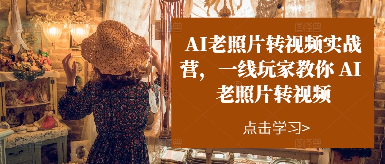 AI老照片转视频实战营，一线玩家教你AI老照片转视频-最全资源库