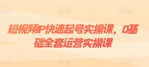 短视频IP快速起号实操课，0基础全套运营实操课，爆款内容设计+粉丝运营+内容变现-最全资源库