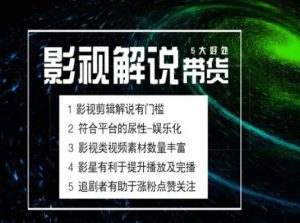 电影解说剪辑实操带货全新蓝海市场，电影解说实操课程-最全资源库