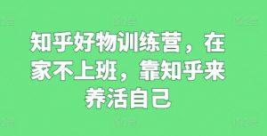 知乎好物训练营，在家不上班，靠知乎来养活自己-最全资源库