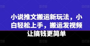 小说推文搬运新玩法，小白轻松上手，搬运发视频让搞钱更简单-最全资源库