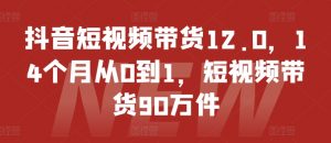 抖音短视频带货12.0，14个月从0到1，短视频带货90万件-最全资源库