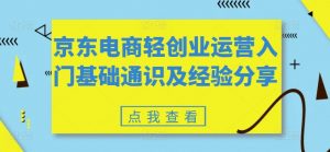 京东电商轻创业运营入门基础通识及经验分享-最全资源库