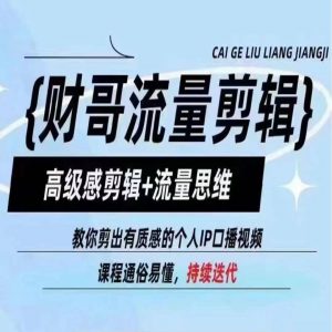 财哥流量剪辑，高级感剪辑+流量思维，教你剪出有质感的个人IP口播视频-最全资源库