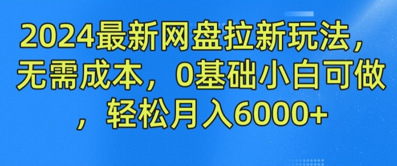 2024最新网盘拉新玩法,无需成本,0基础小白可做,轻松月入6000+【揭秘】-最全资源库