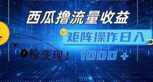 西瓜视频撸流量，简单上手，0粉变现矩阵操作，日入1000+【揭秘】-最全资源库