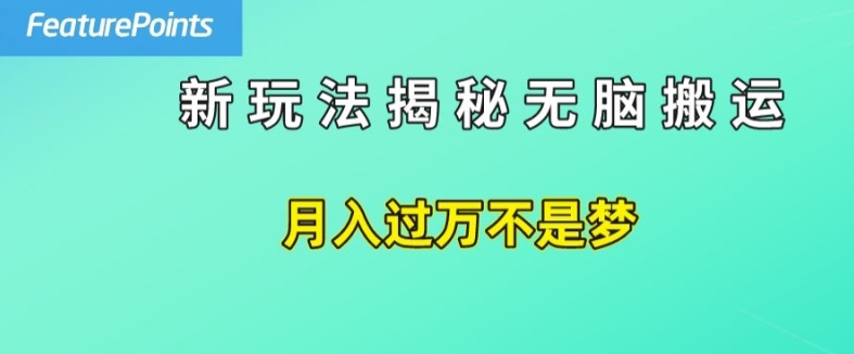 简单操作，每天50美元收入，搬运就是赚钱的秘诀【揭秘】-最全资源库