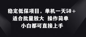稳定低保项目，单机一天50+适合批量放大 操作简单 小白都可直接上手【揭秘】-最全资源库