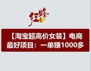 淘宝超高价女装项目，电商最好赛道，一单赚1000多-最全资源库
