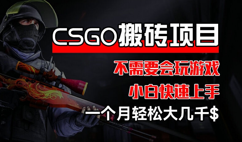 CSGO 装备搬砖项目，操作简单，不需要会玩游戏，小白也能快速上手，一个月轻松大几千【揭秘】-最全资源库