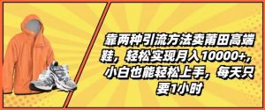 靠两种引流方法卖莆田高端鞋，轻松实现月入1W+，小白也能轻松上手，每天只要1小时【揭秘】-最全资源库
