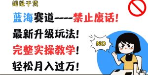 超级干货，蓝海赛道-禁止废话，最新升级玩法，完整实操教学，轻松月入过万【揭秘】-最全资源库