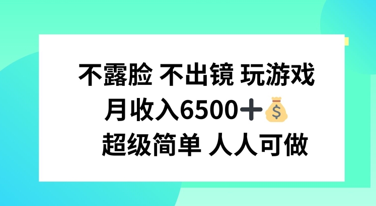不露脸 不出境 玩游戏，月入6500 超级简单 人人可做【揭秘】-最全资源库