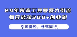 24年抖音工具号暴力引流，每日被动300+创业粉，创业粉捷径，卷死同行【揭秘】-最全资源库