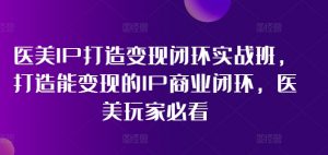 医美IP打造变现闭环实战班，打造能变现的IP商业闭环，医美玩家必看!-最全资源库