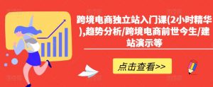 跨境电商独立站入门课(2小时精华),趋势分析/跨境电商前世今生/建站演示等-最全资源库