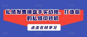 私域发售操盘手实战班，打造你的私域印钞机-最全资源库