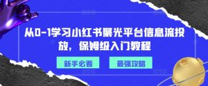 从0-1学习小红书聚光平台信息流投放，保姆级入门教程-最全资源库