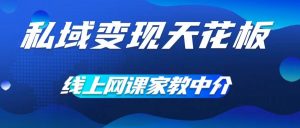 私域变现天花板，网课家教中介，只做渠道和流量，让大学生给你打工，0成本实现月入五位数【揭秘】-最全资源库
