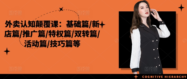 外卖认知颠覆课：基础篇/新店篇/推广篇/特权篇/双转篇/活动篇/技巧篇等-最全资源库