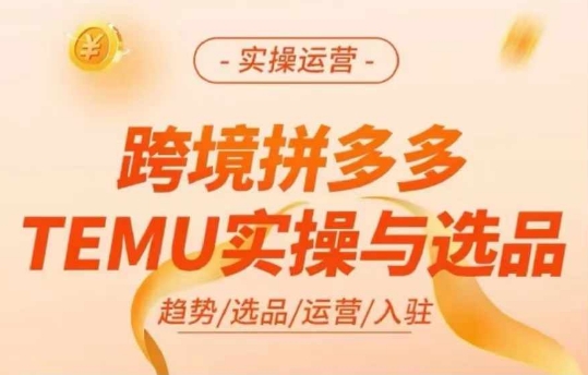 跨境拼多多TEMU实操与选品,多多temu跨境选品运营实操-最全资源库