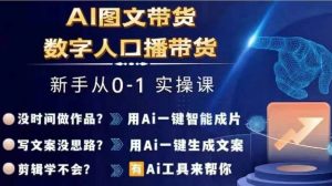 Ai图文带货+数字人口播带货,从0~1实操体系课-最全资源库