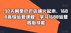90天阿里巴巴店铺火起来，1688高级运营课程，学习1688运营核心技能-最全资源库